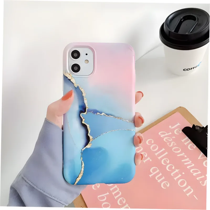 Marble Crack Matte iPhone Cases