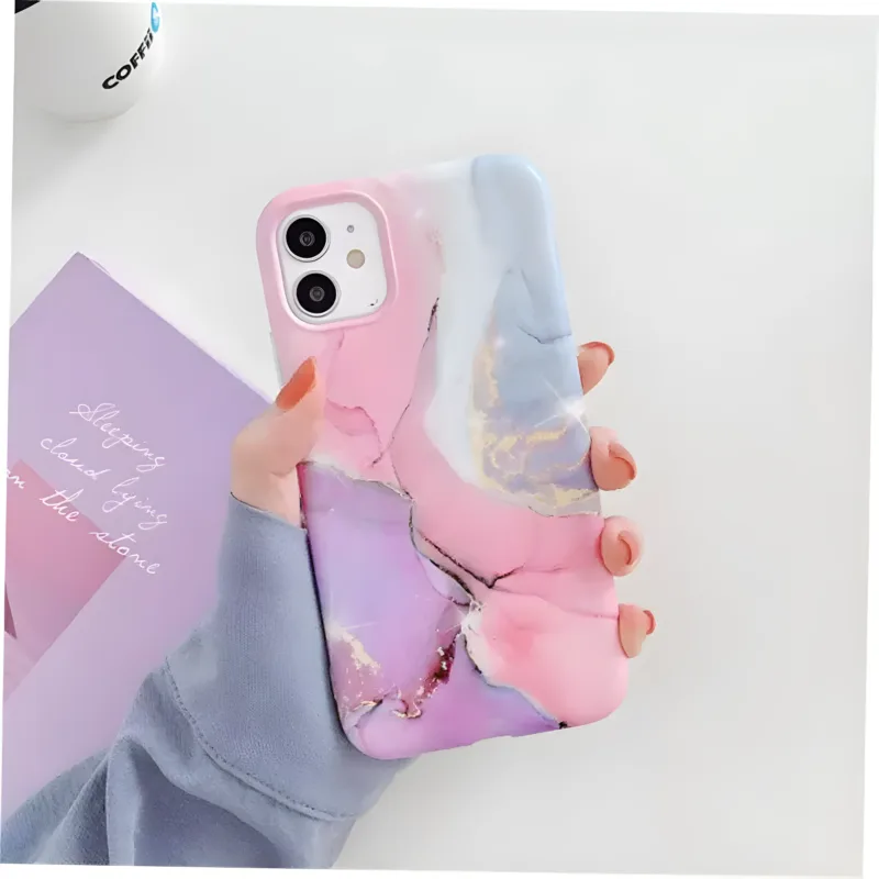 Marble Crack Matte iPhone Cases