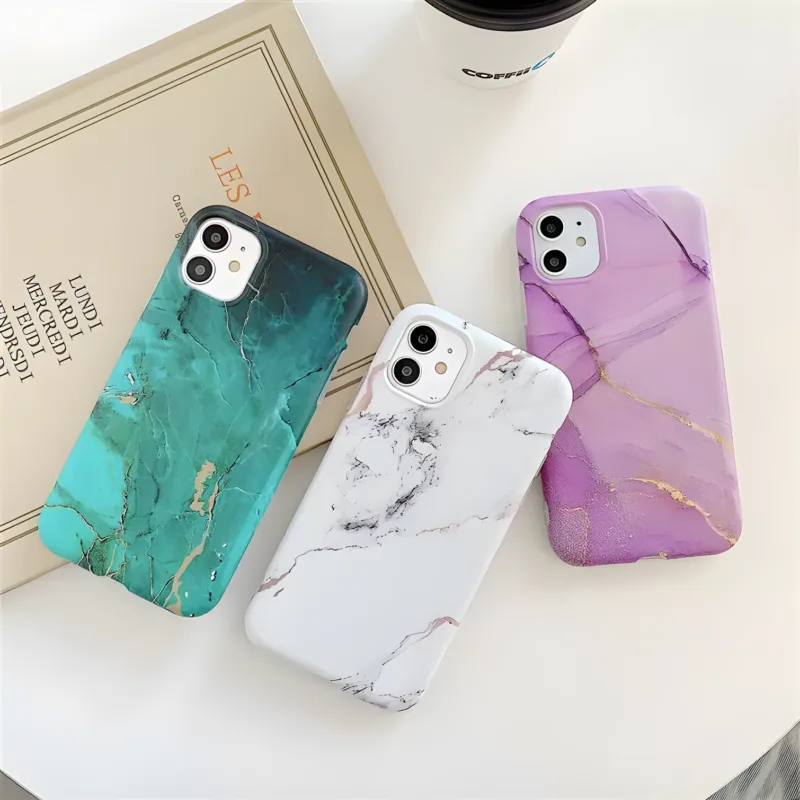 Marble Crack Matte iPhone Cases