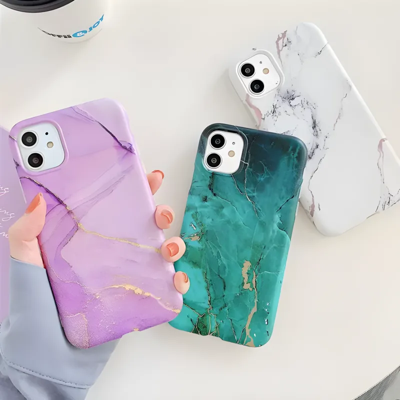 Marble Crack Matte iPhone Cases