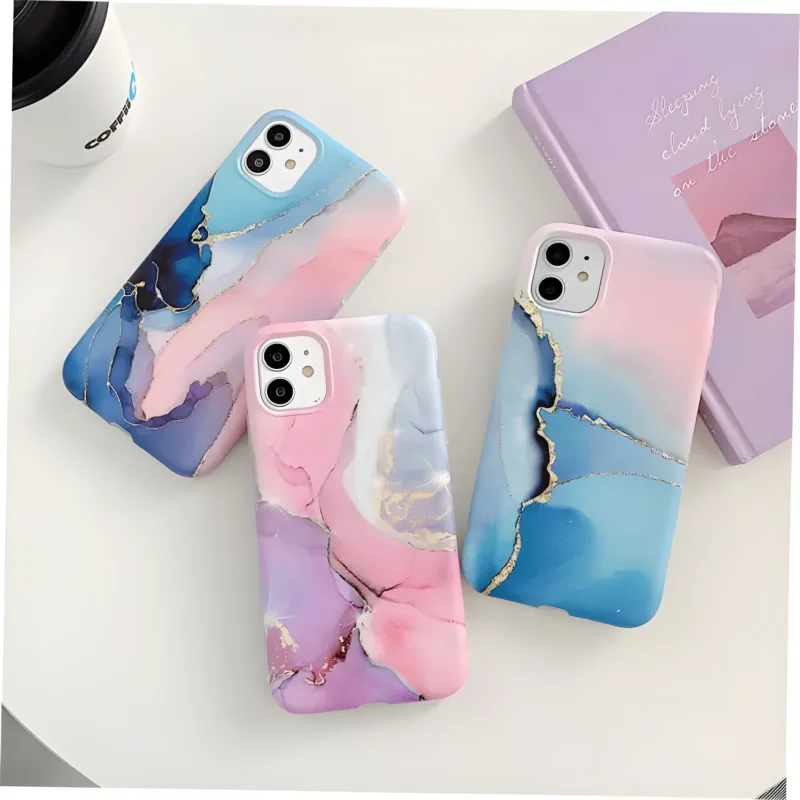 Marble Crack Matte iPhone Cases