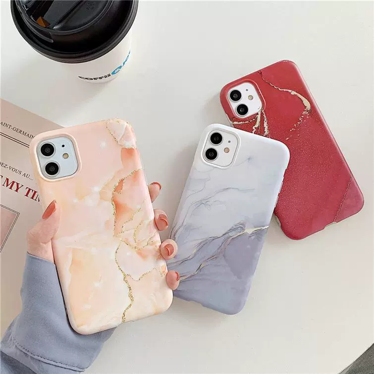 Marble Crack Matte iPhone Cases