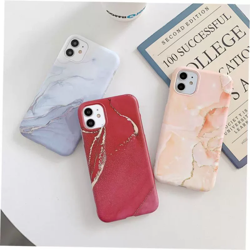 Marble Crack Matte iPhone Cases