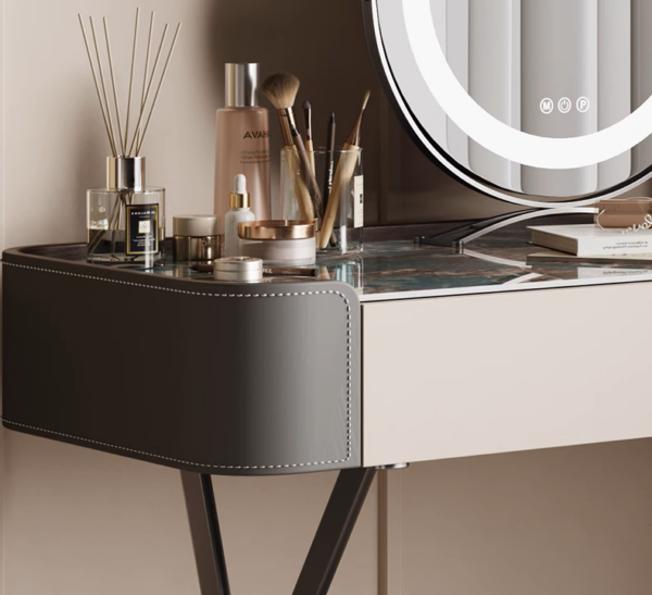 Eleganza Stone & Leather Vanity Ensemble - Image 9