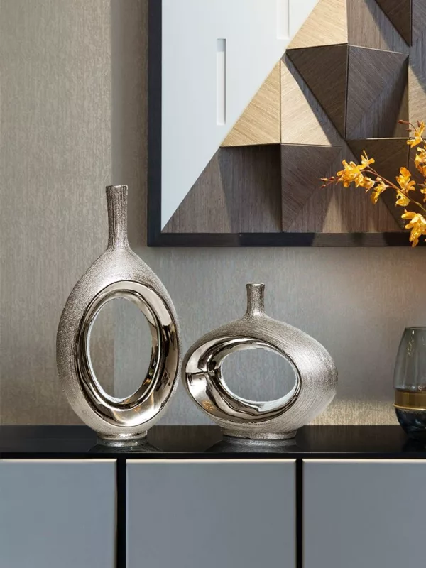 Silver Orbit Vase Collection - Image 2