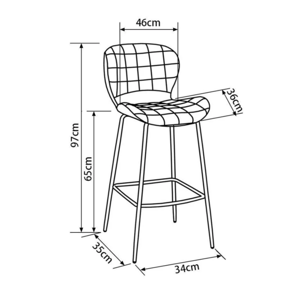 Azure Elegance Bar Chair - Image 6