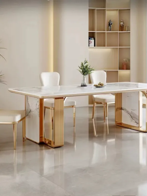 The Luxe Marble Dining Table Set