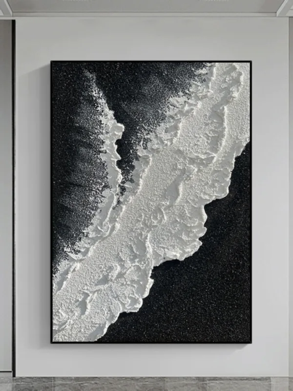 Black And White Rhythmic Decorative Painting - Image 2