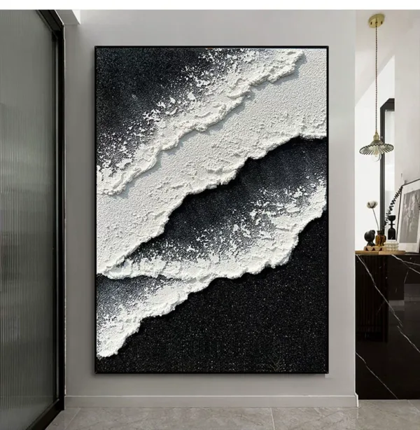 Black And White Rhythmic Decorative Painting - Image 7