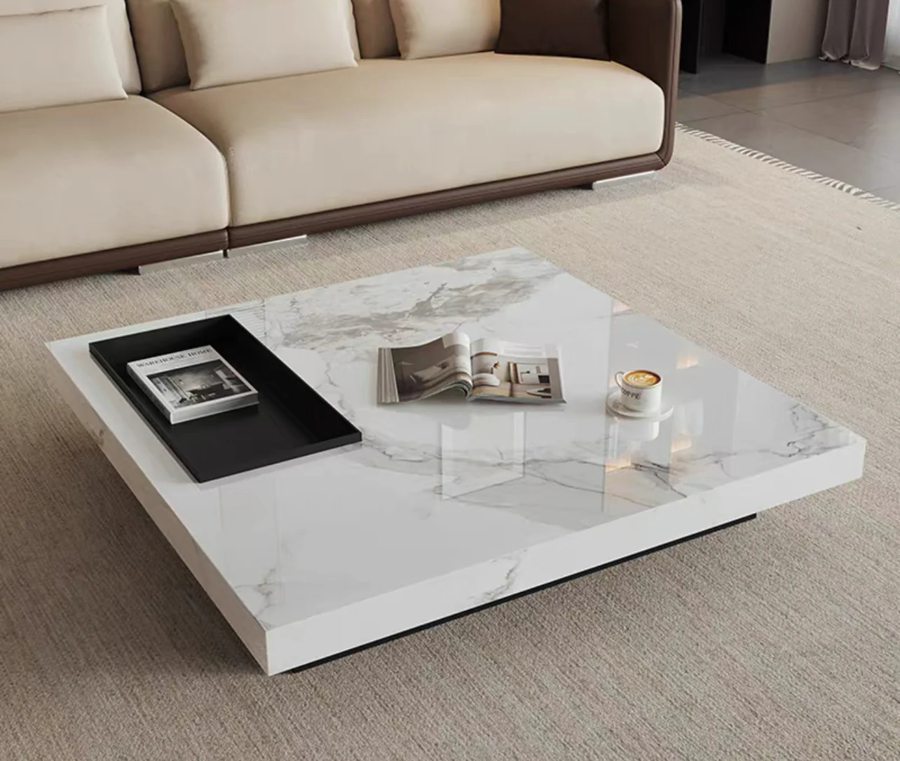 Modern Luxe Square Coffee Table - Image 5
