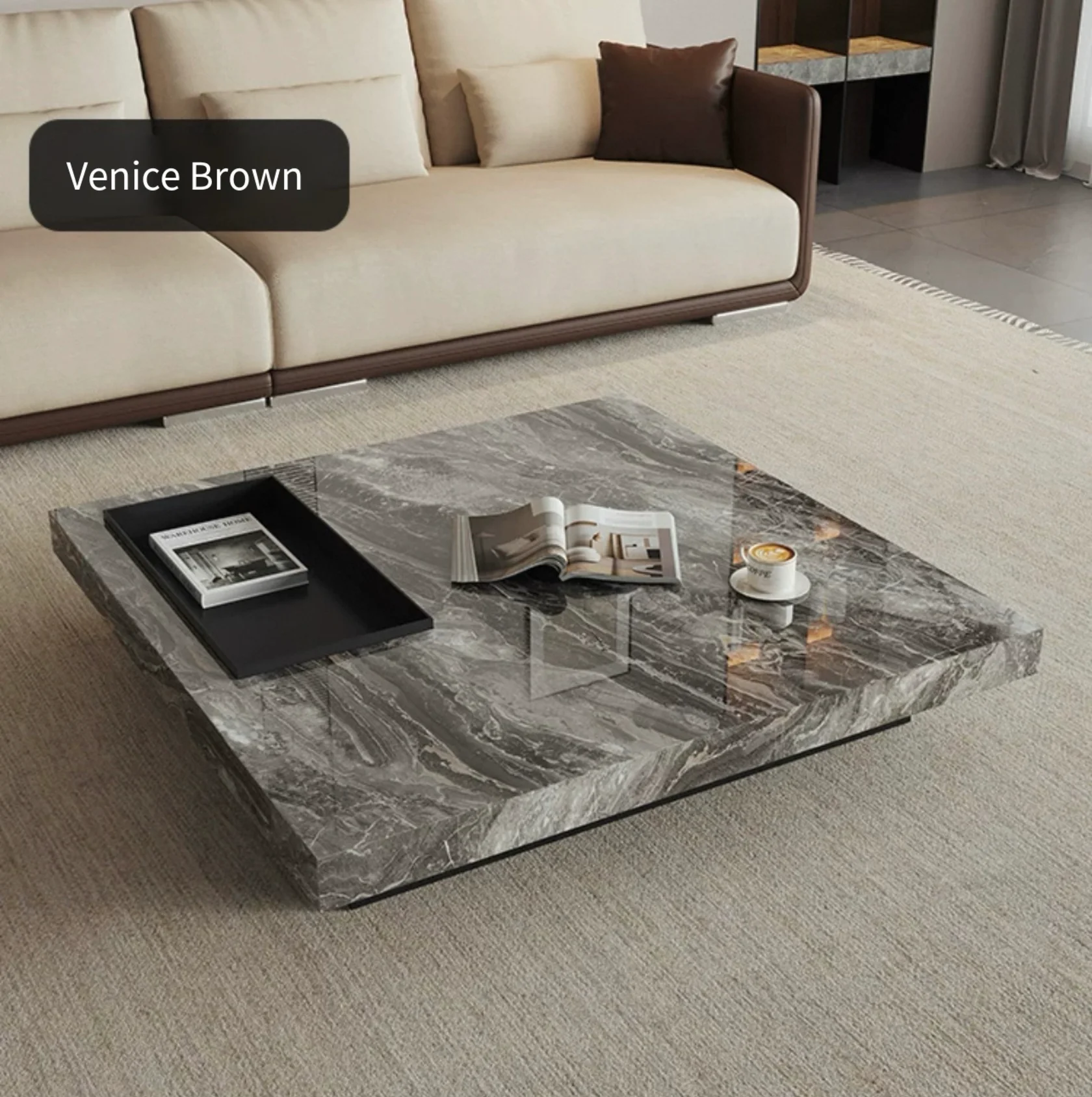 Modern Luxe Square Coffee Table - Image 2